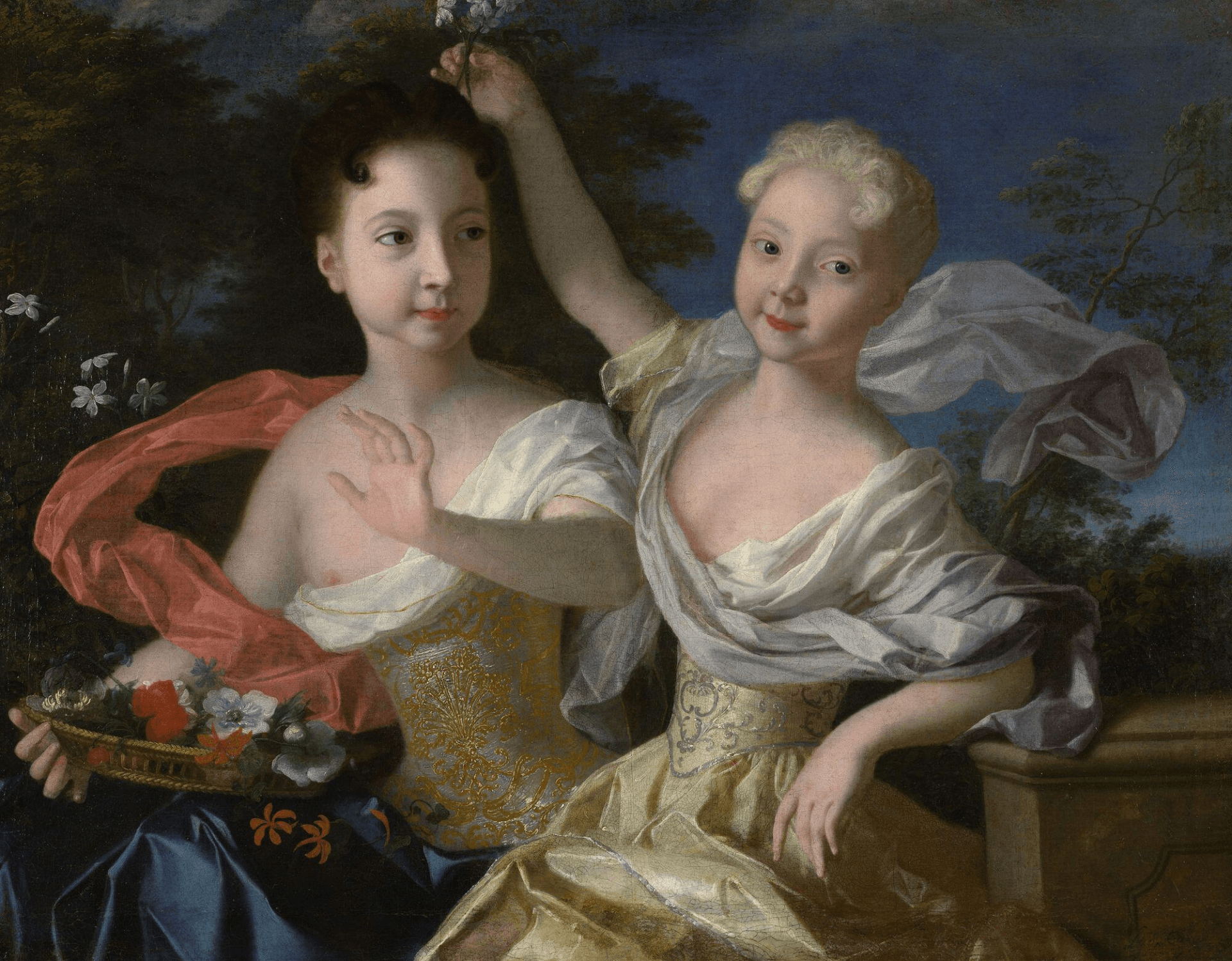 Louis Caravaque. Retrato de las hijas del zar Pedro I de Rusia